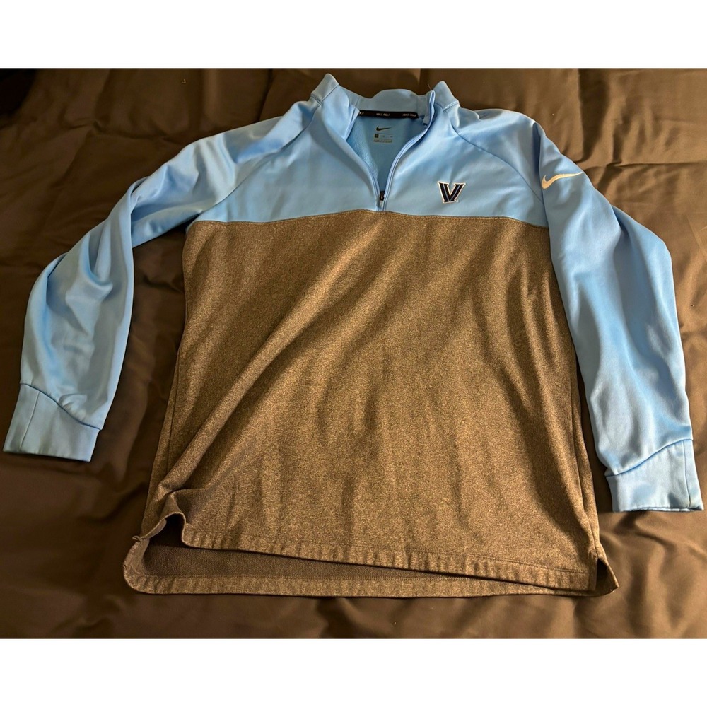 Nike Golf Men's XL 1/4 Zip Villanova university Pullover Long Sleeve Blue/gray